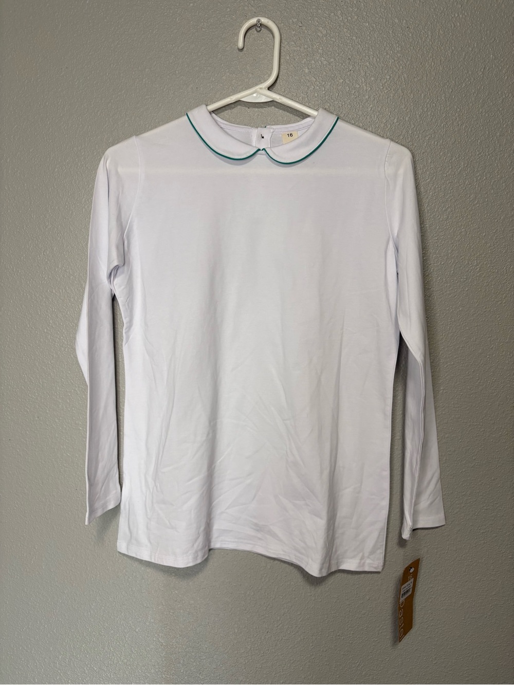 Pastel Kids White Peter Pan Collar Long Sleeve Tee NWT – Sizes 16